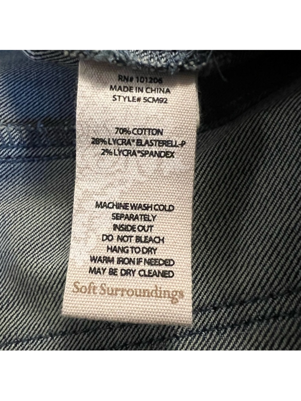 Soft Surroundings Dark Blue Ankle Cropped Women’s Denim Leggings Size 1X - Picture 10 of 10